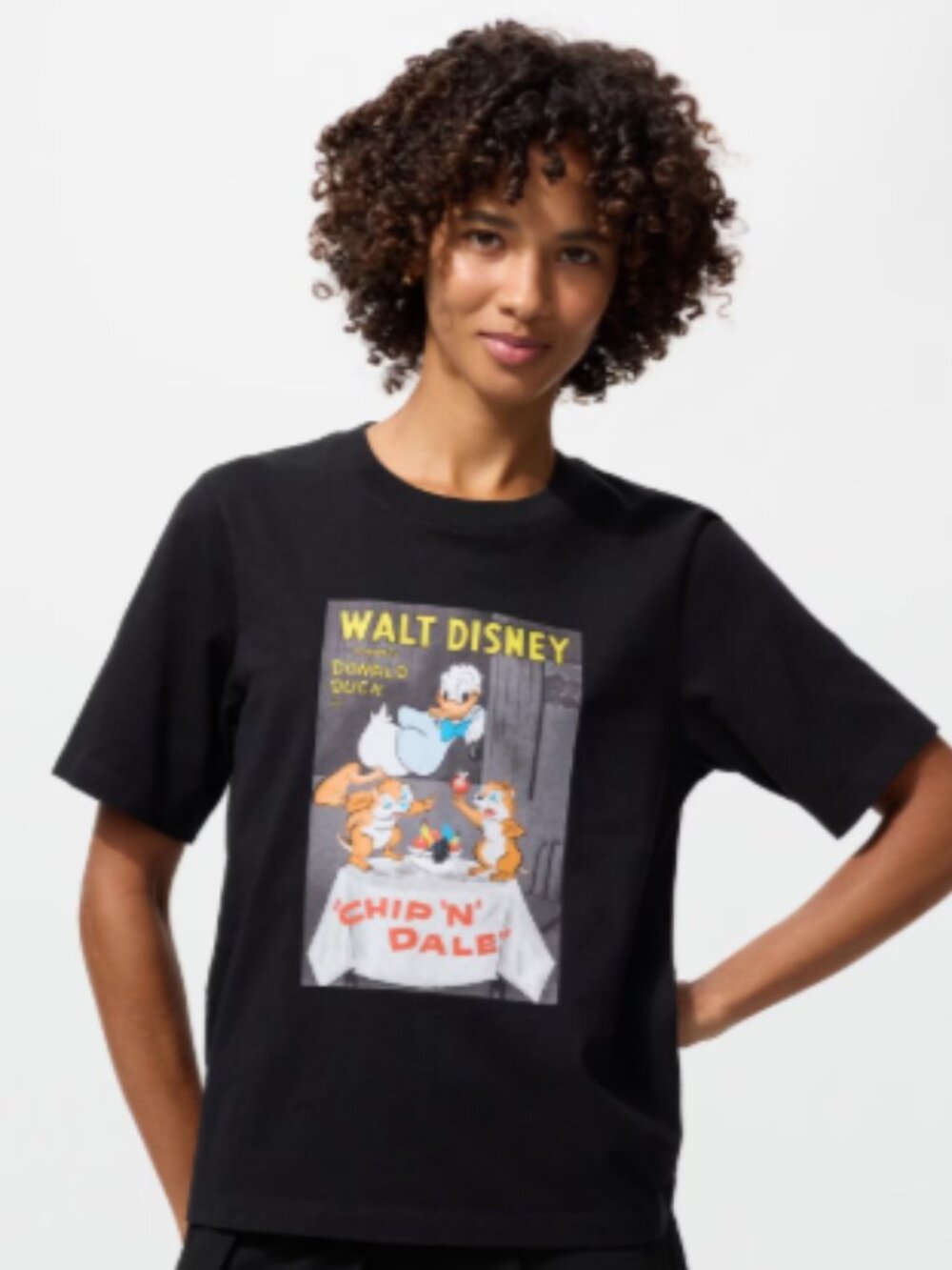 NEW Uniqlo Women's Walt Disney Chip N Dale Black Medium T-Shirt